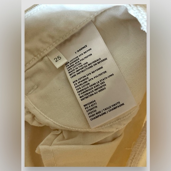 L'AGENCE Jyothi Velvet High Rise Split-Ankle Jeans Champagne Womens Sz 25 NWOT - Picture 9 of 10